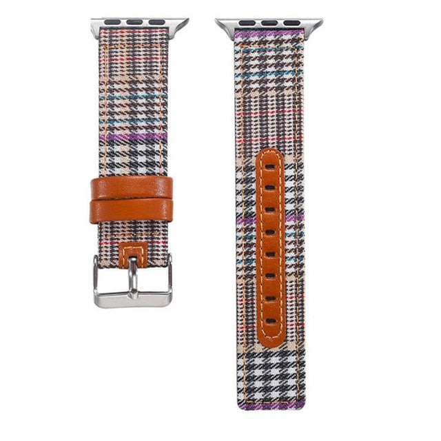 Funky Plaid Leather Strap